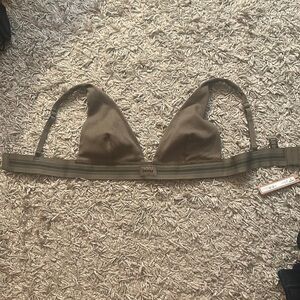 Skims Cotton Rib Plunge Bralette